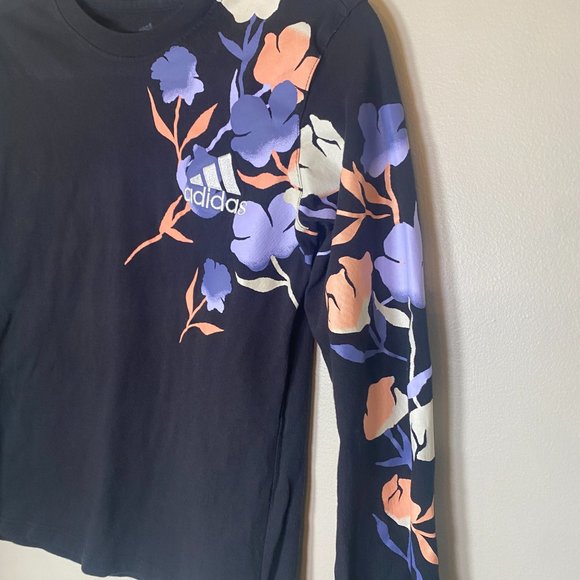 Adidas Floral Long Sleeve T-Shirt - Picture 2 of 5